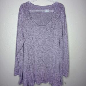 Lane Bryant Purple Long Sleeve Blouse